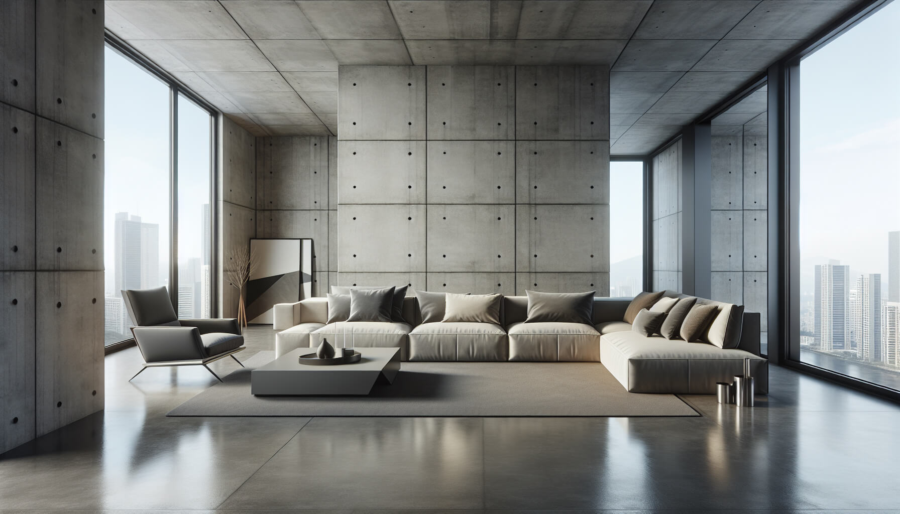 Wohnzimmer in Beton