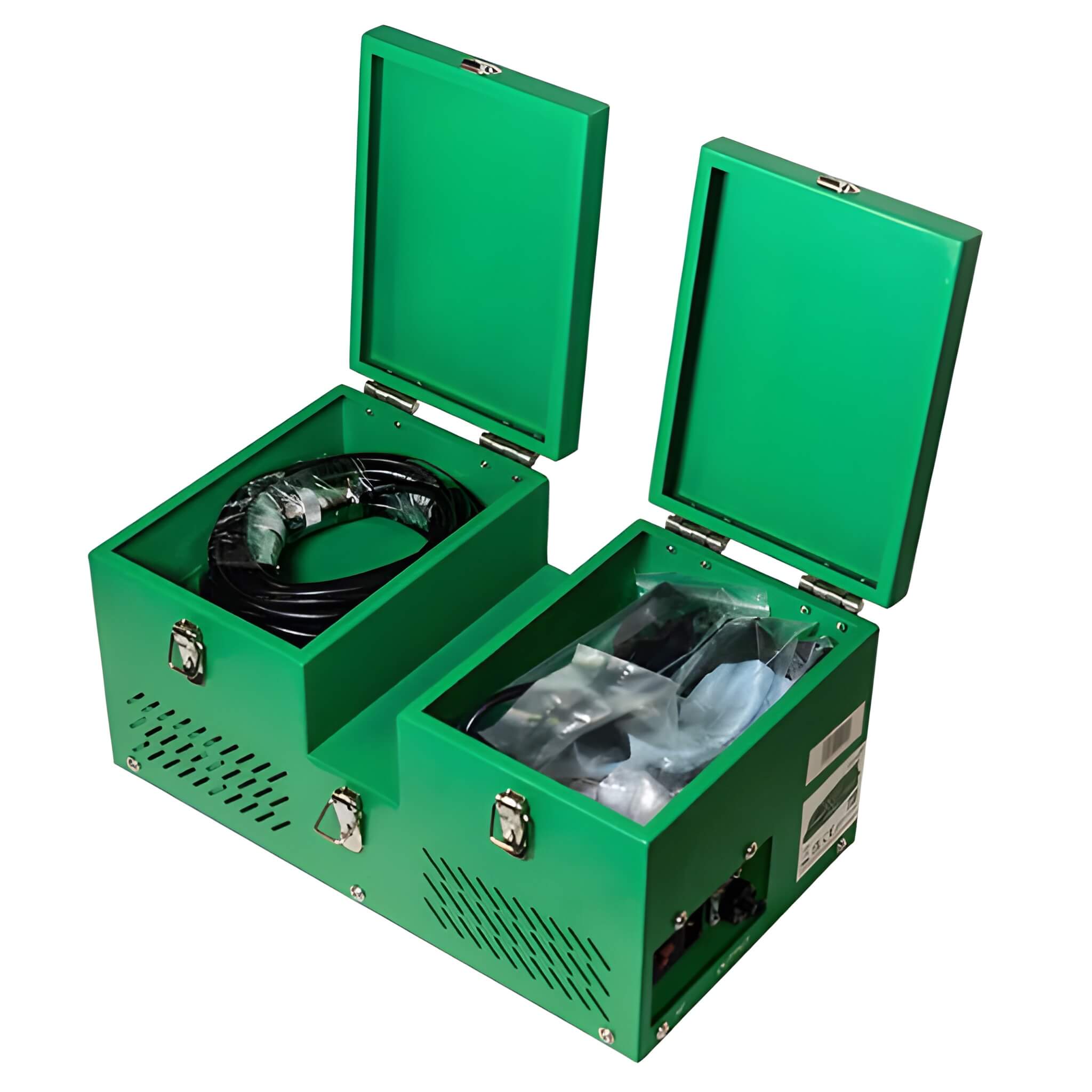 Kühlbox, Verlängerungskabel, Kabelrolle, Maschinenkoffer, Greenbox