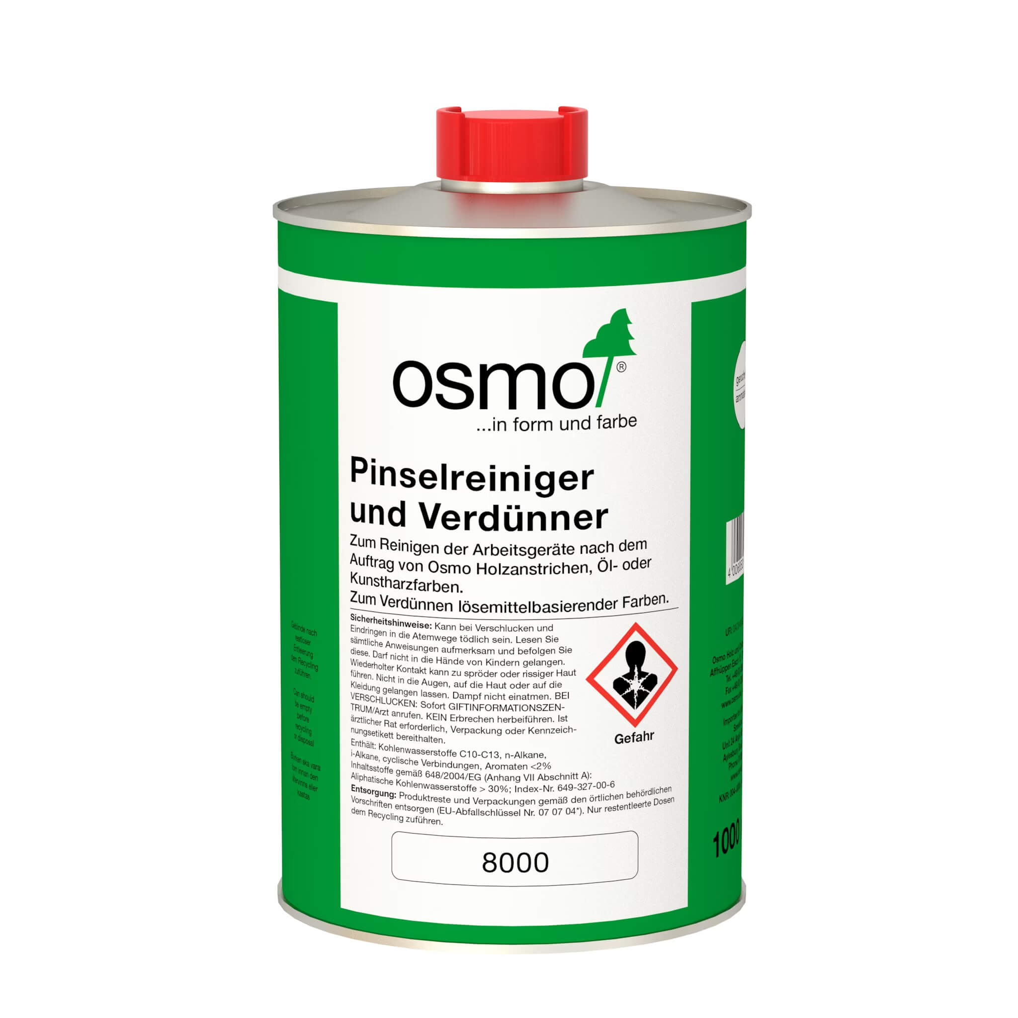pinselreiniger_und_verduenner 8000 Farblos 1L Pinselreiniger und Verdünner, Flasche, Zinn, Kann